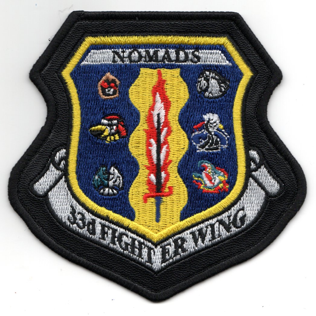 USAF 354Fighter Wing F-35パッチ F-35) 33FW 'Gaggle' Crest (LX Border/No V) · AV8R Stuff